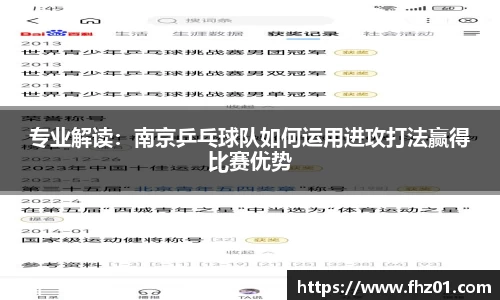 专业解读：南京乒乓球队如何运用进攻打法赢得比赛优势