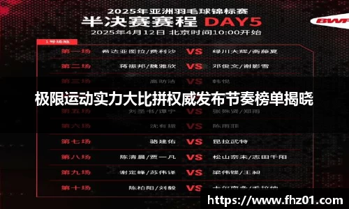 极限运动实力大比拼权威发布节奏榜单揭晓